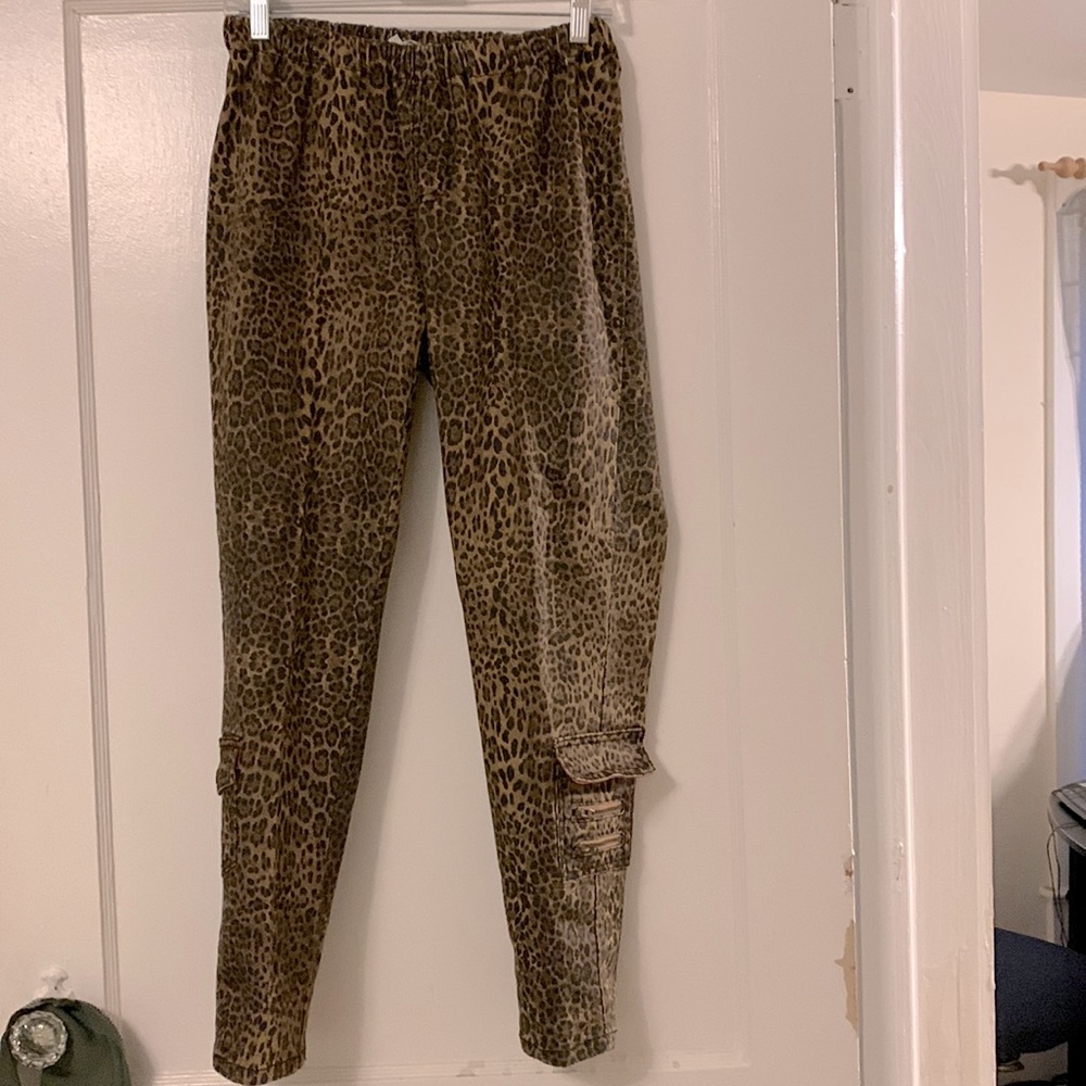 DG2 leopard print jean leggings - Picture 1 of 11